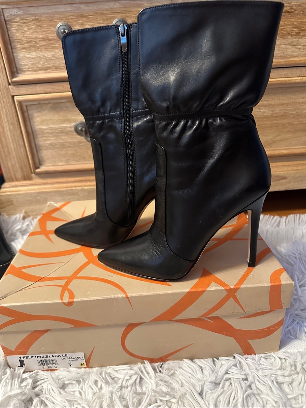 Women's Black Pointed-Toe Stiletto Ankle Boots